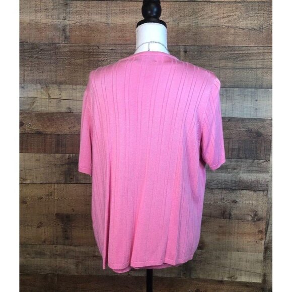 Women's Size XL 1X CASUAL CORNER ANNEX WOMAN 2 Piece Pink Sweater Set - Picture 3 of 7